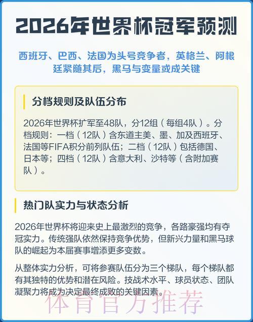 2026年世界杯手机端完整预测攻略指南 2026年世界杯手机端完整预测攻略指南